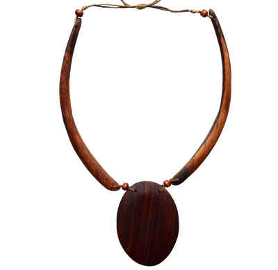 SIMANDRA Kette mit Anhänger Halskette (Einzelstück), Unikat aus Suar Holz