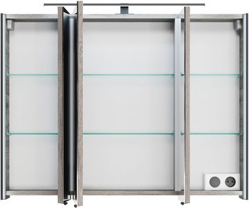 Saphir Spiegelschrank Serie 7045 Badezimmer-Spiegelschrank inkl. LED-Beleuchtung, 3 Türen Badschrank 93,2 cm breit, inkl. LEDplus Schalter und Türdämpfer