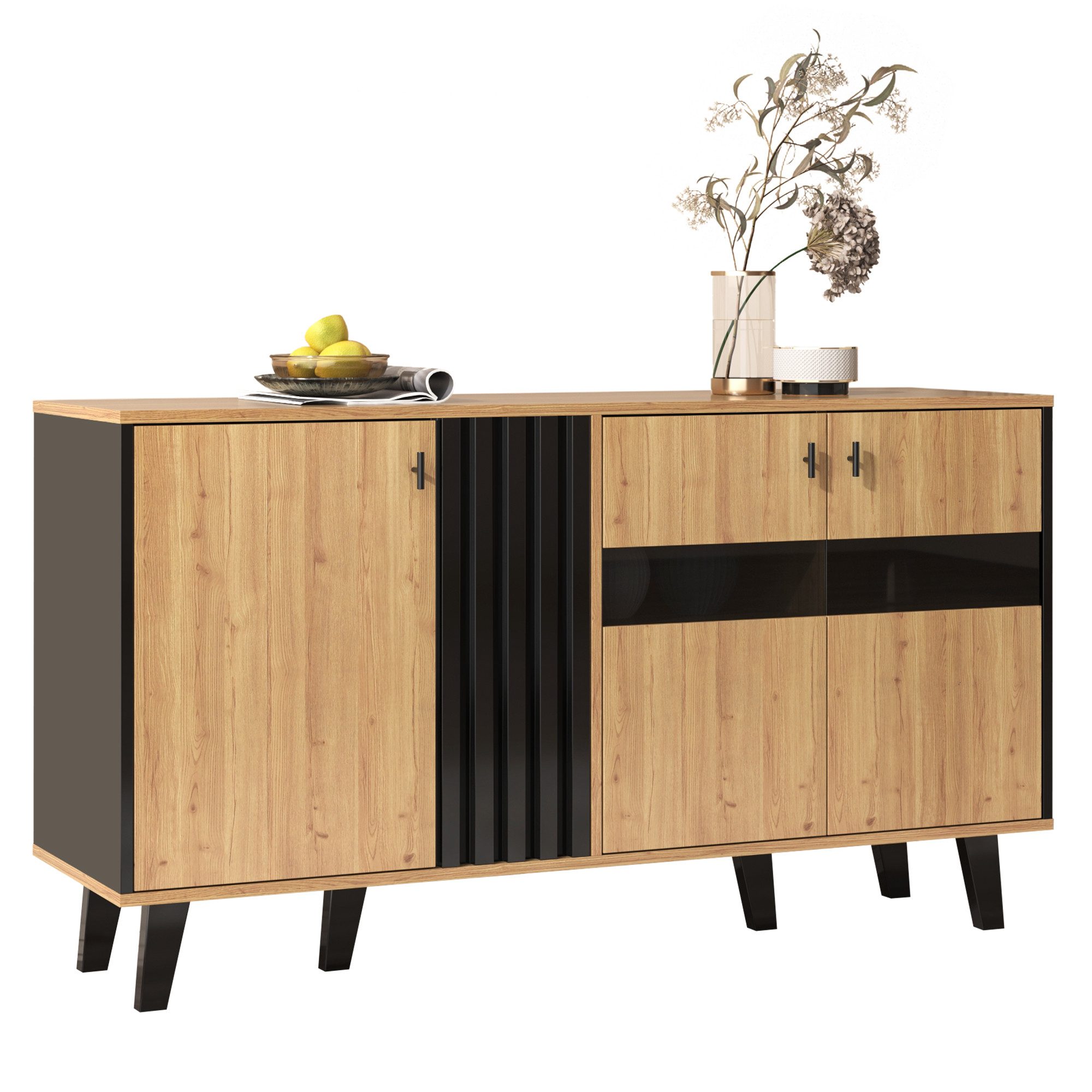 Merax Sideboard inkl. LED-Beleuchtung, mit 3 günstig online kaufen