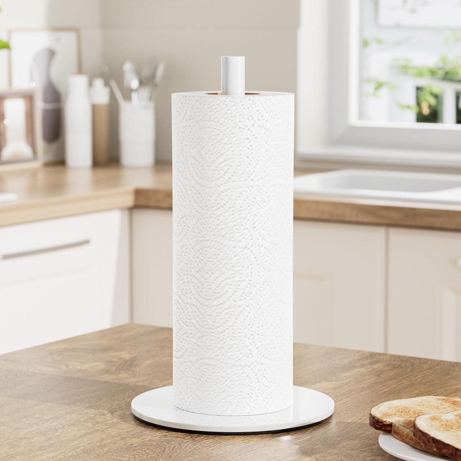 LuxusKollektion Küchenrollenhalter Küchenrollenhalter Edelstahl Klopapier Serviettenhalter Classic Weiß