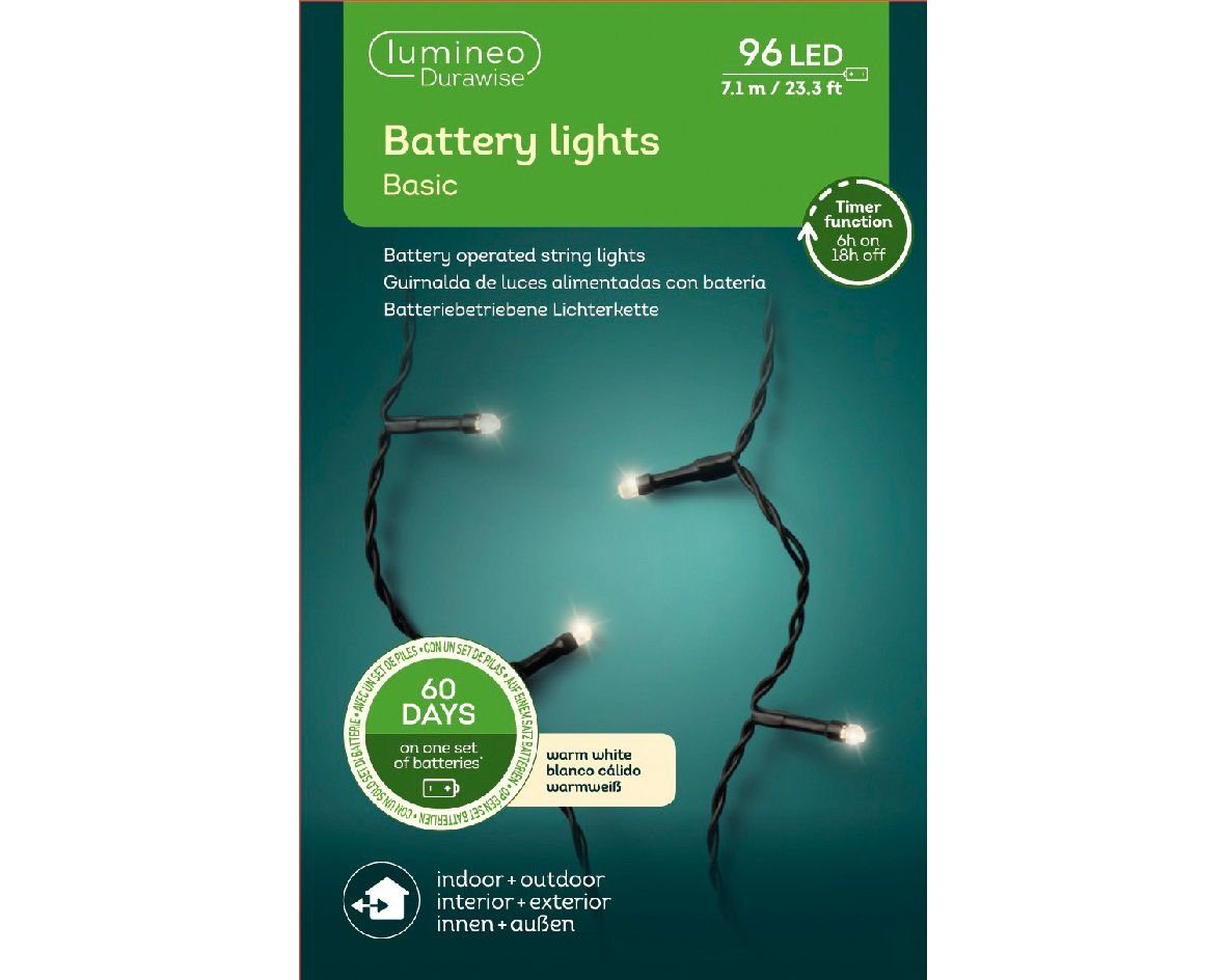 Lumineo LED-Lichterkette Lumineo Lichterkette BATTERY LIGHTS 96 LED 7,1m wa günstig online kaufen
