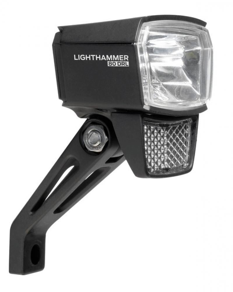 Trelock Fahrradbeleuchtung Trelock LED-Scheinwerfer Lighthammer 80 LS 835-T Dynamo mit Halter ZL4