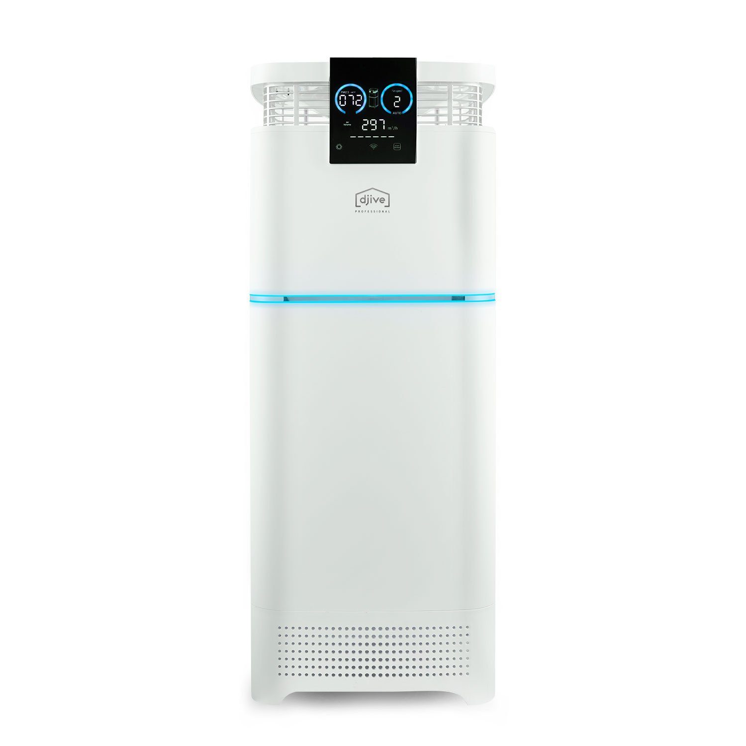 djive Luftreiniger Professional PURE 1200, für 200 m² Räume, HEPA 13 Filter, Aktivkohlefilter, Luftbefeuchter, Allergiker, leise