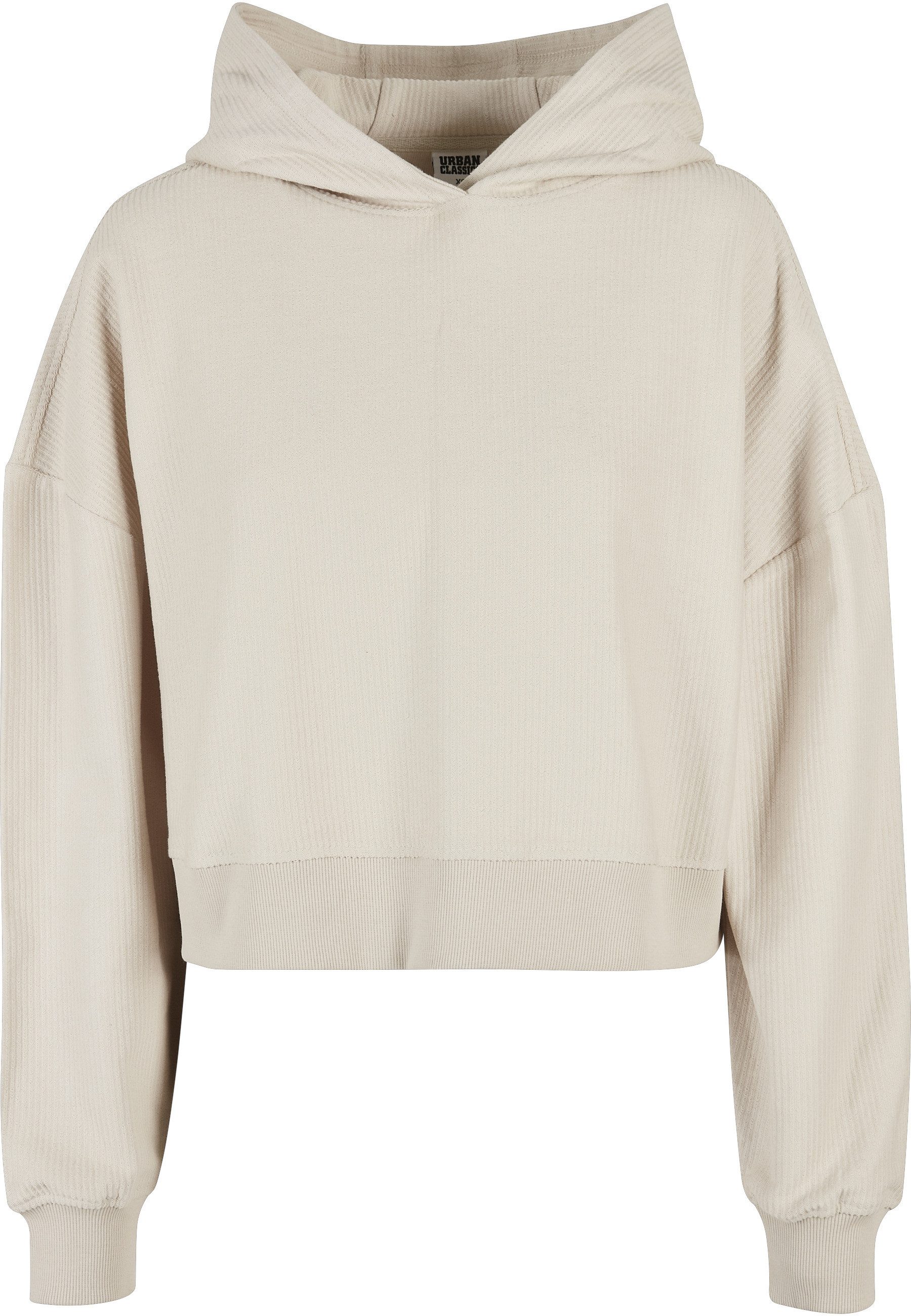 Rundhalspullover Urban Classics Damen Ladies Oversized Short Rib Hoody