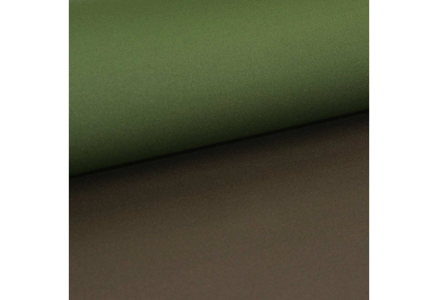 Thumbnail - maDDma Stoff 0,5m Neopren Stoff Doubleface 3mm Stretch 130cm breit Meterware, dunkelbraun-olivgrün