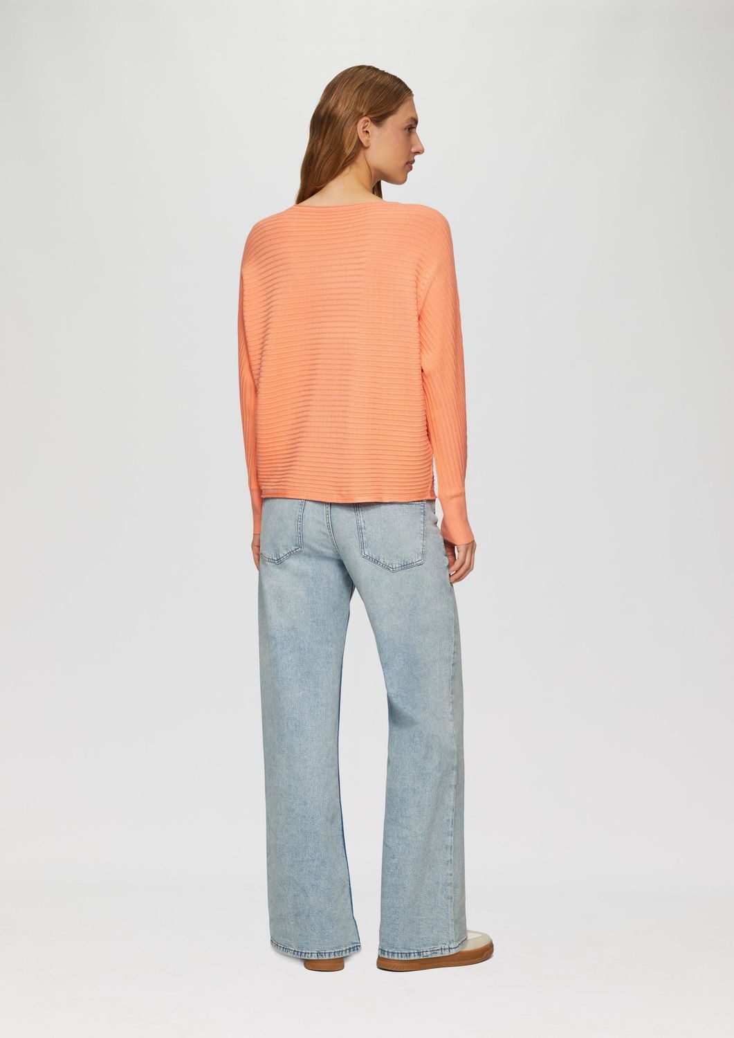 s.Oliver Strickpullover Casual (1-tlg) Fledermausärmel, U-Boot-Ausschnitt, Struktur-Strick