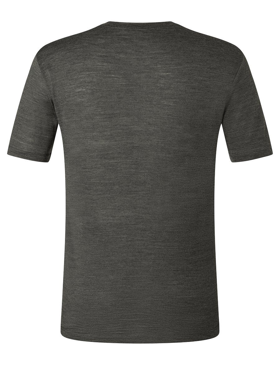 Melange V-NECK SUPER.NATURAL Funktionsshirt TEE Grey geruchshemmender BASE 140 Pirate Merino-Materialmix Merino T-Shirt M