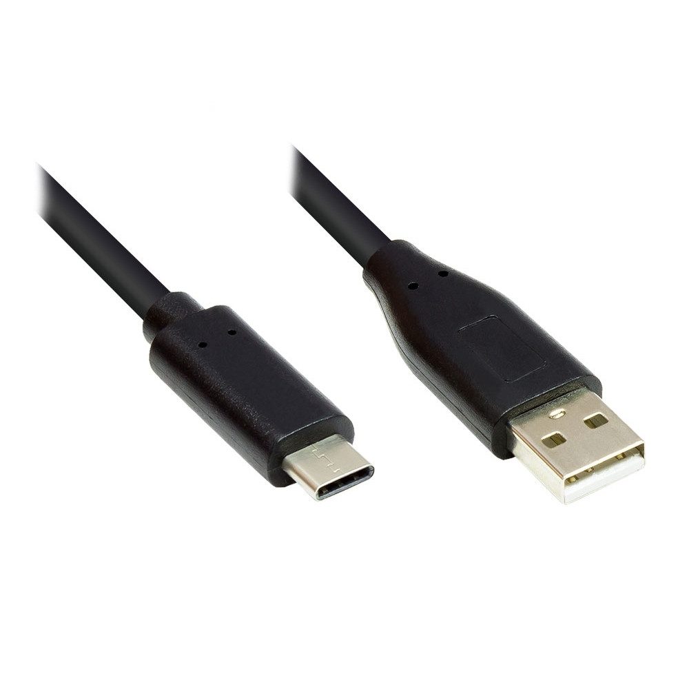 GOOD CONNECTIONS Good Connections 2m USB-C zu USB 2.0 A Kabel. Smartphone-Adapter USB 2.0 A auf USB-C zu USB 2.0 A auf USB-C, Hochwertige Verarbeitung