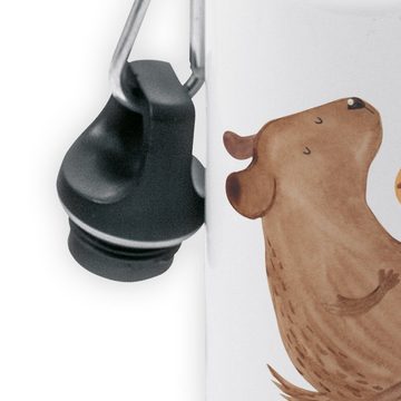 Mr. & Mrs. Panda Trinkflasche Hund Keks - Weiß - Geschenk, Kids, Hundeliebe, Kindergarten Flasche, Fröhliche Motive