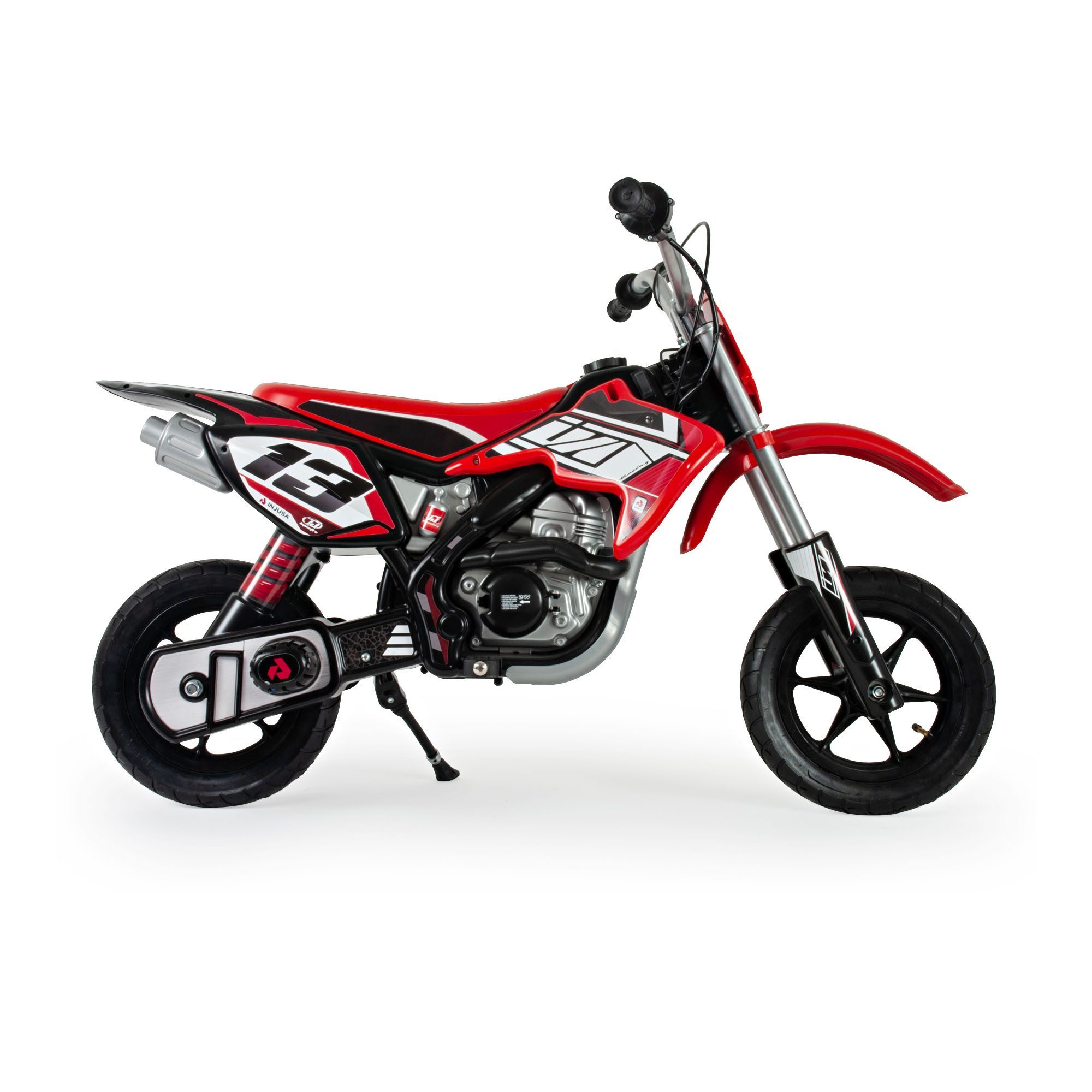 INJUSA Elektro-Kindermotorrad Red Fighter, Belastbarkeit 40 kg, Elektro-Kindermotorrad 24V, bis 11 km/h, Gummireifen & 40 kg Tragkraft