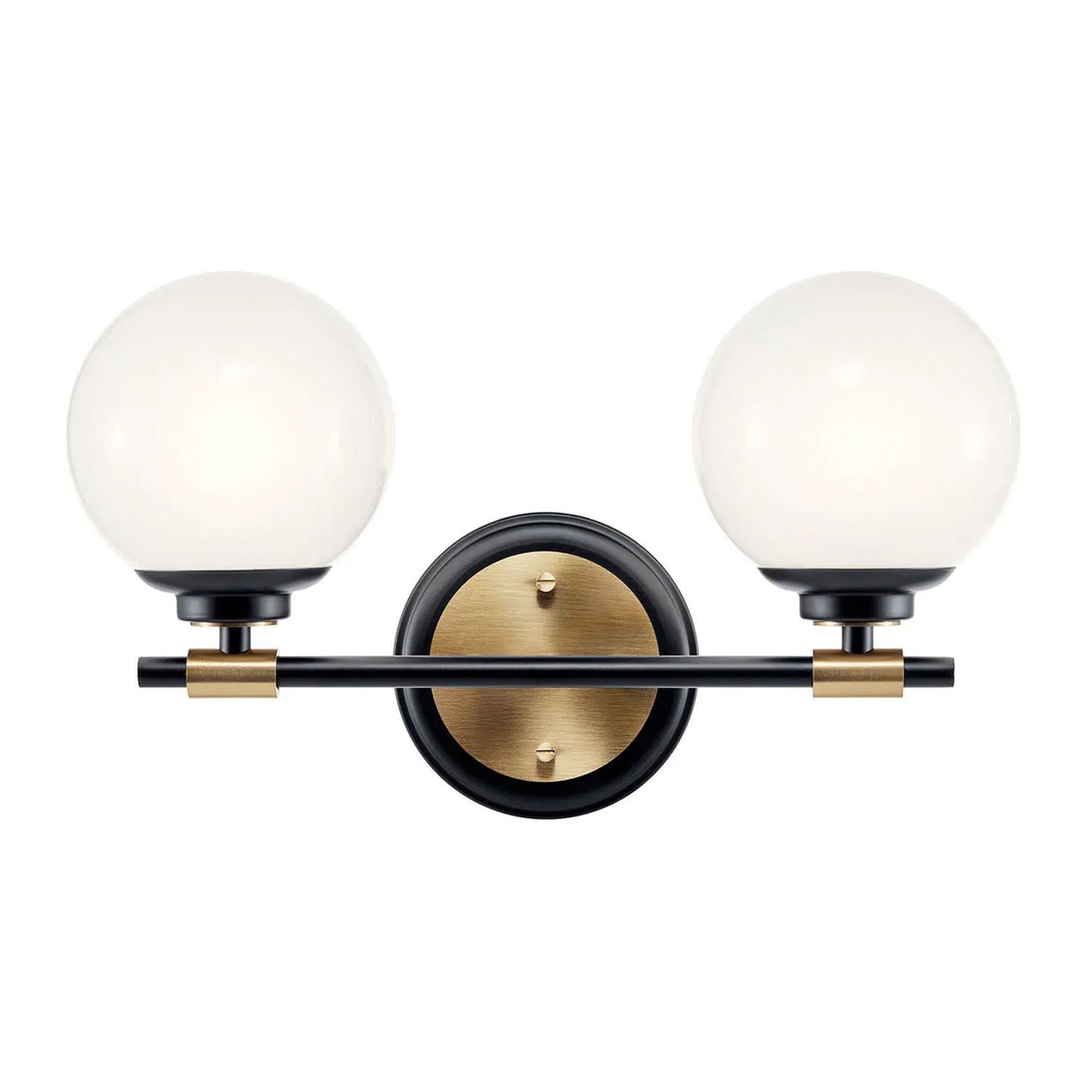 Licht-Erlebnisse Wandleuchte BRUNO, Warmweiß, Glas Metall 37,3 cm breit IP44 in Schwarz Weiß Bronze LED G9