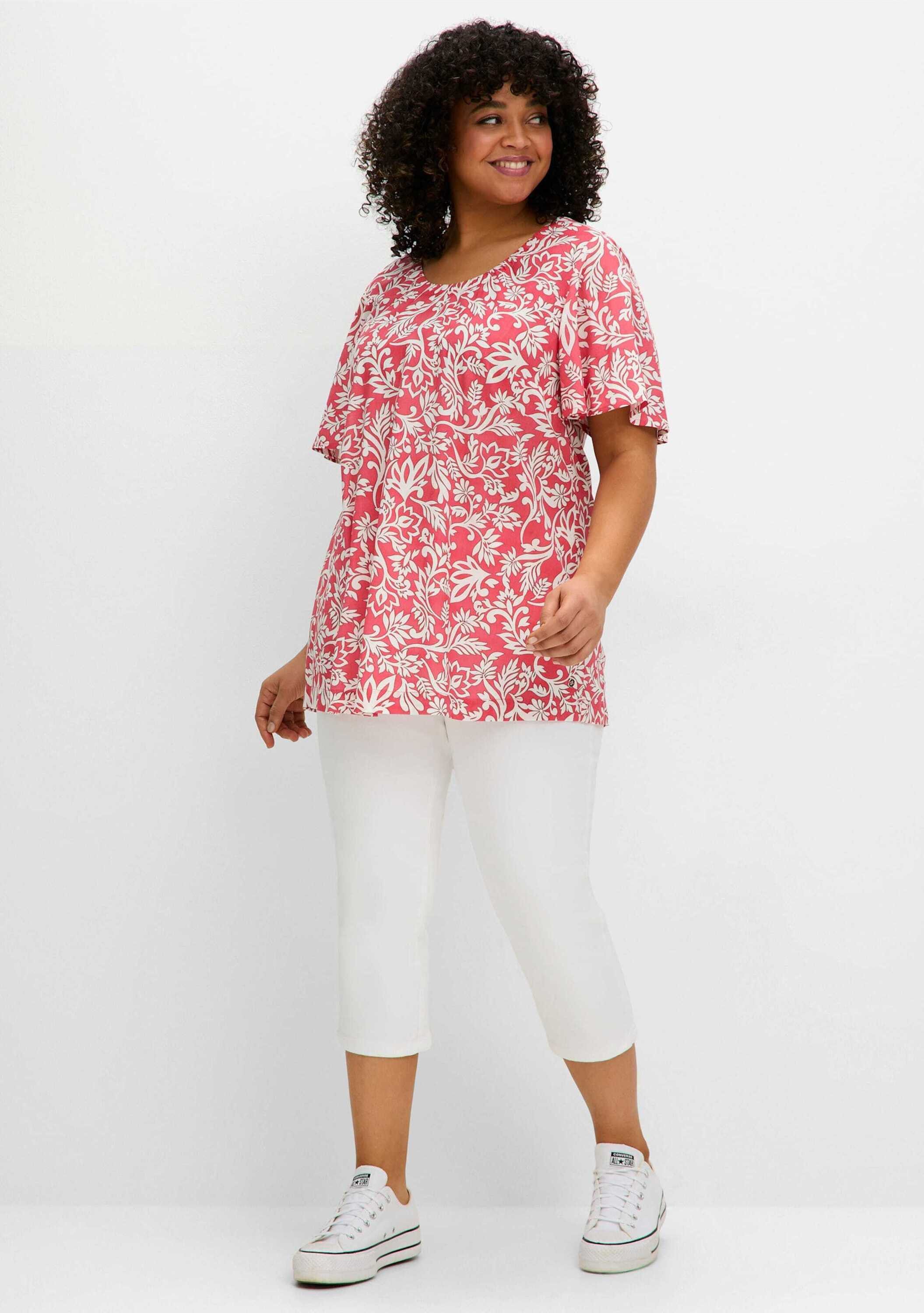 Sheego Klassische Bluse Tunika Kurzarm günstig online kaufen