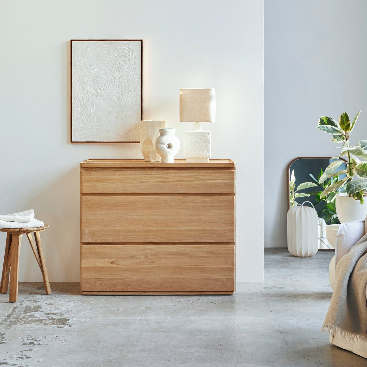 Tikamoon Kommode Kommode Nino aus massivem Teakholz