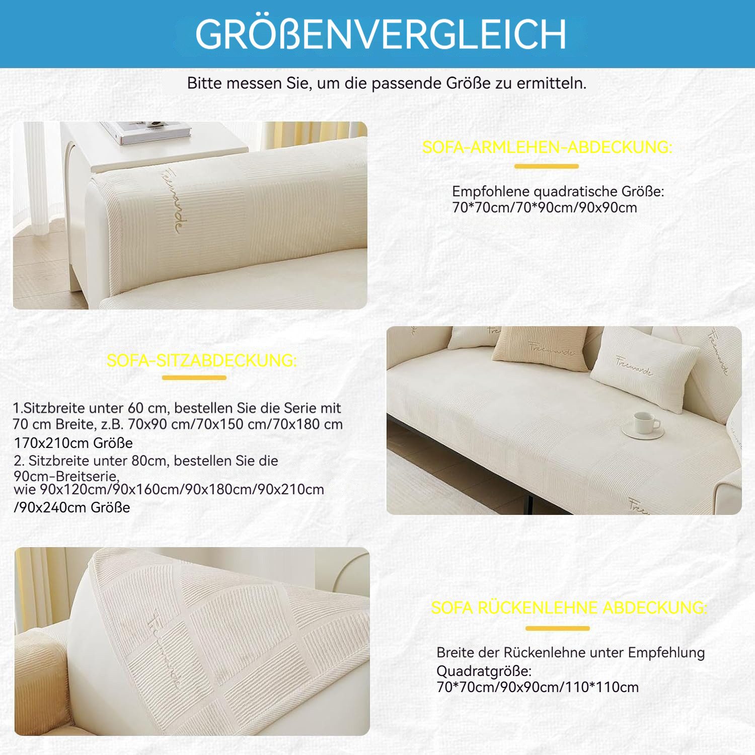 Zyronn Sofaschoner Couch Überzug, Sofa Überzug 1/2/3/4 Sitzer L Form Sofa Cover, Sofabezug Ecksofa, Sofadecken Für Sitzfläche