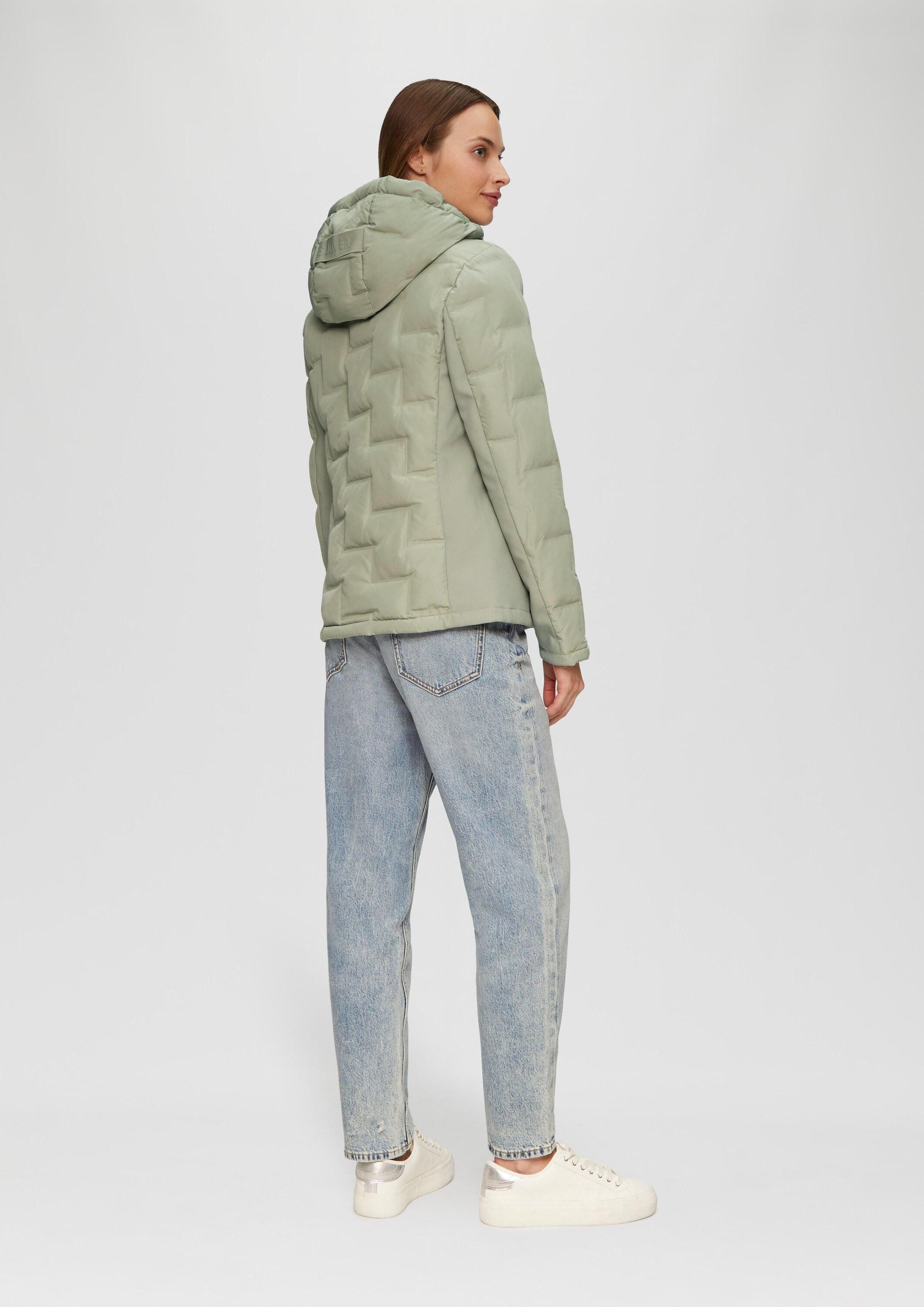 s.Oliver Winterjacke Outdoor-Jacke Leicht wattierte Jacke im Fabricmix mit Prägung