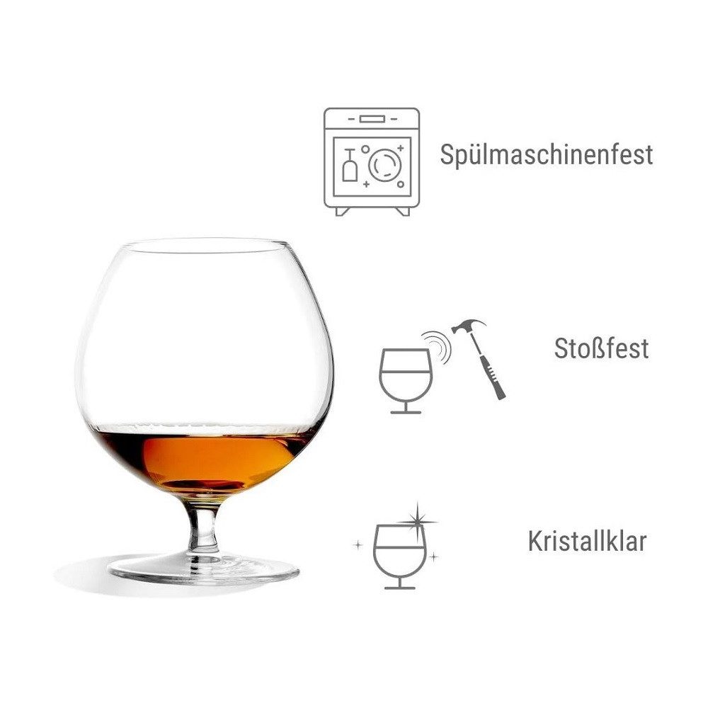 Stölzle Schnapsglas Stölzle Lausitz Milano Cognacschwenker 585 ml 6er Set, Kristallglas