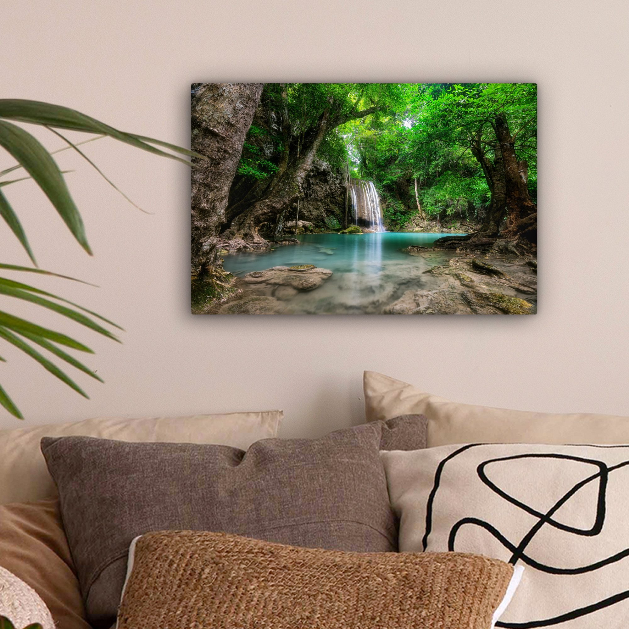 OneMillionCanvasses® Leinwandbild Dschungel - Wasserfall - günstig online kaufen