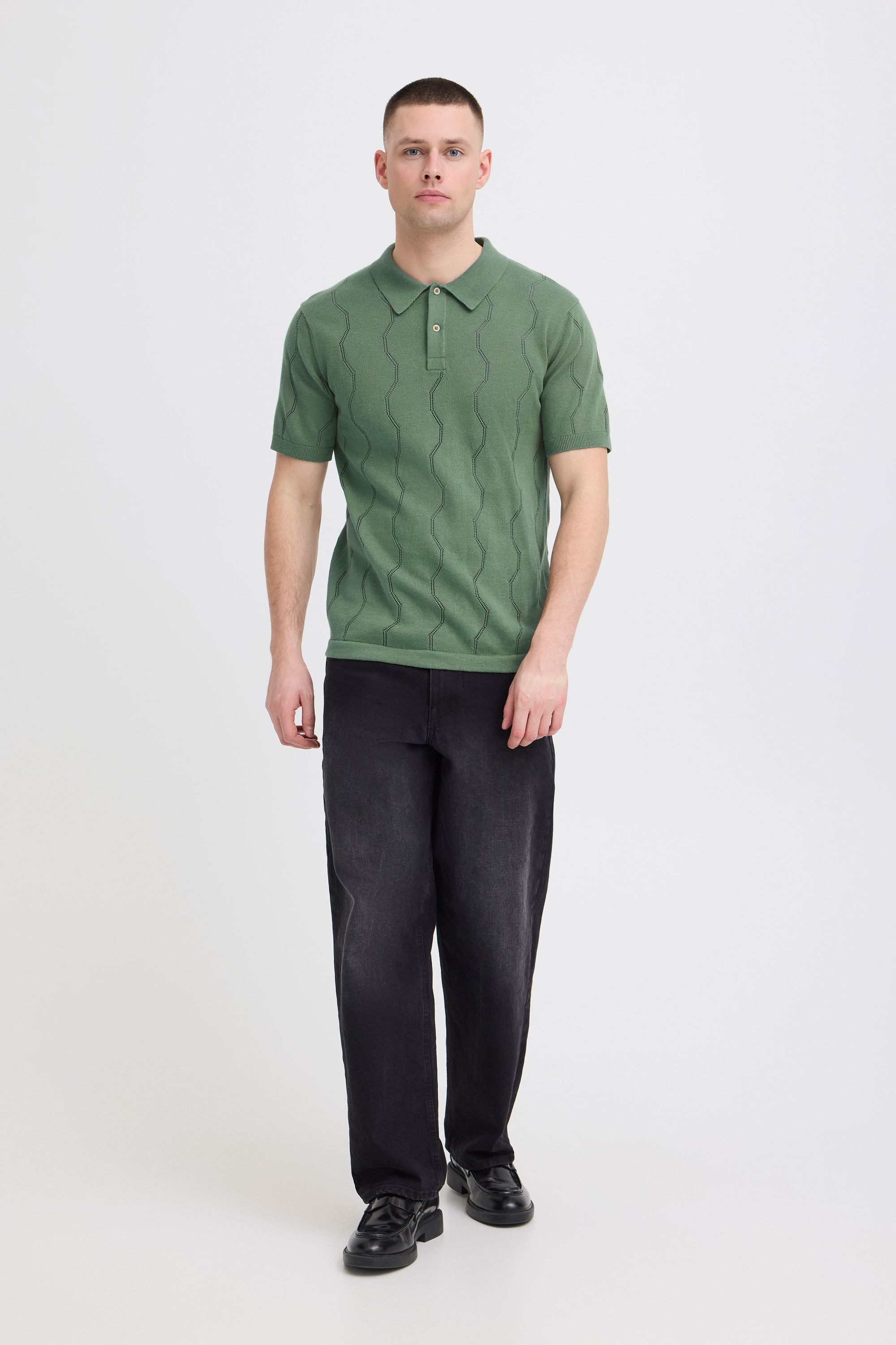 Blend Poloshirt BHDuran Knit (1-tlg) Modernes Poloshirt mit Lochstrickmuster