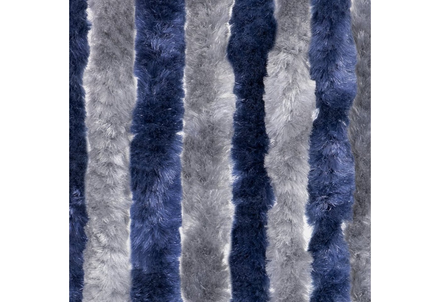 Moritz Türvorhang Flauschvorhang 56 x 185 cm blau grau (1 St), Hakenaufhängung, Chenille Vorhänge Camping Türvorhang Wohnwagen Wohnmobil Zubehör