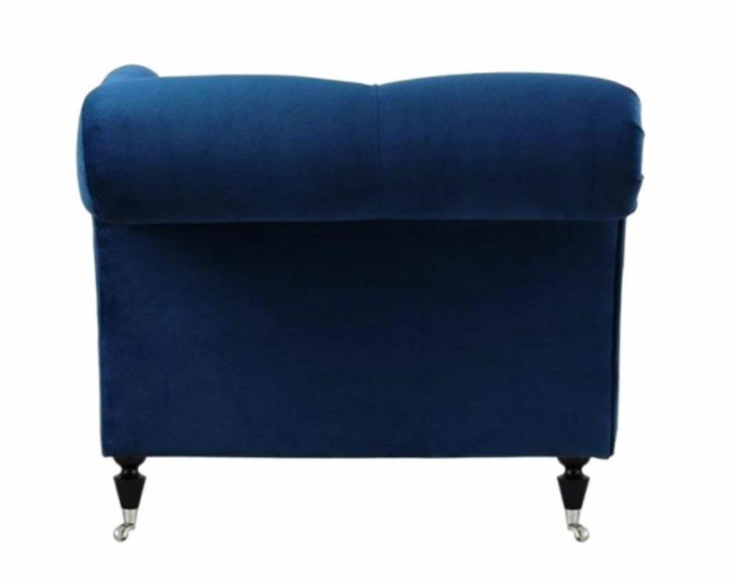 Xlmoebel Chaiselongue Blauer Stilvoller Chesterfield Hocker Samt Chaiselongue, Hergestellt in Europa