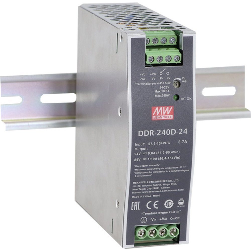 MeanWell MEAN WELL DDR-240C-24 Hutschienen-DC/DC-Wandler (DIN-Rail) 24 V/DC 10 Hutschienen-Netzteil