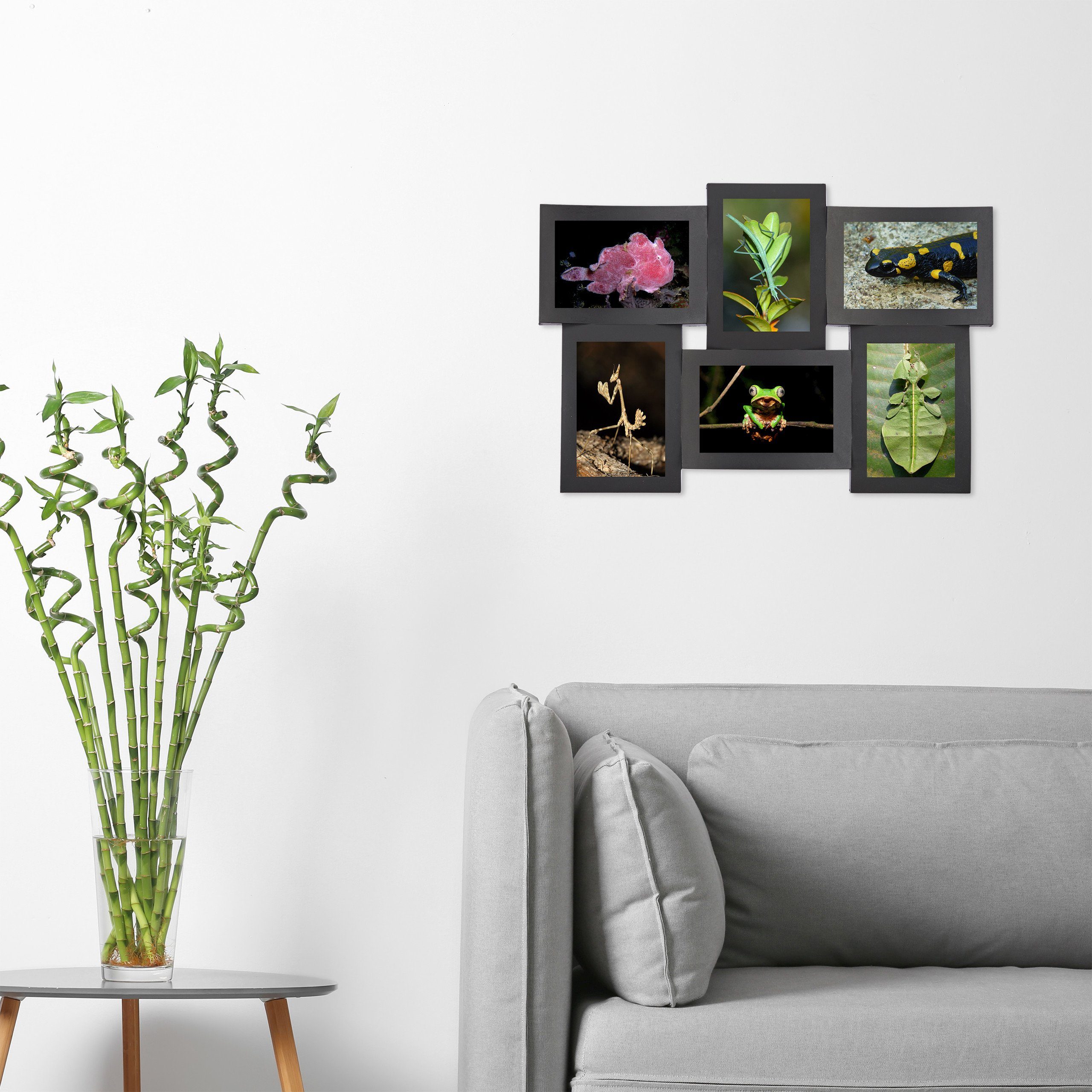 relaxdays Staffelbilderrahmen Bilderrahmen für mehrere Fotos, günstig online kaufen