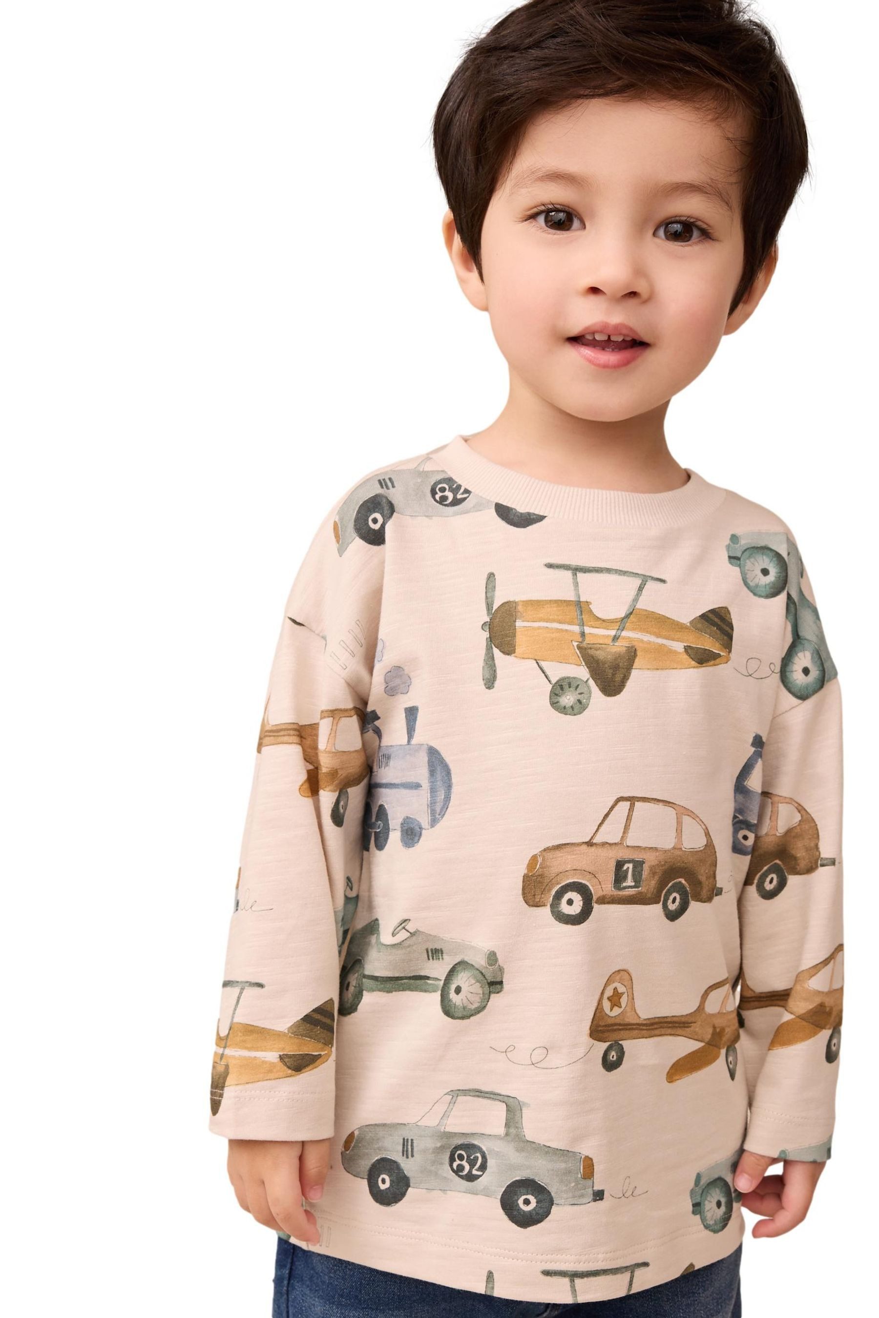 Next Langarmshirt Langarmshirt mit durchgehendem Print, günstig online kaufen