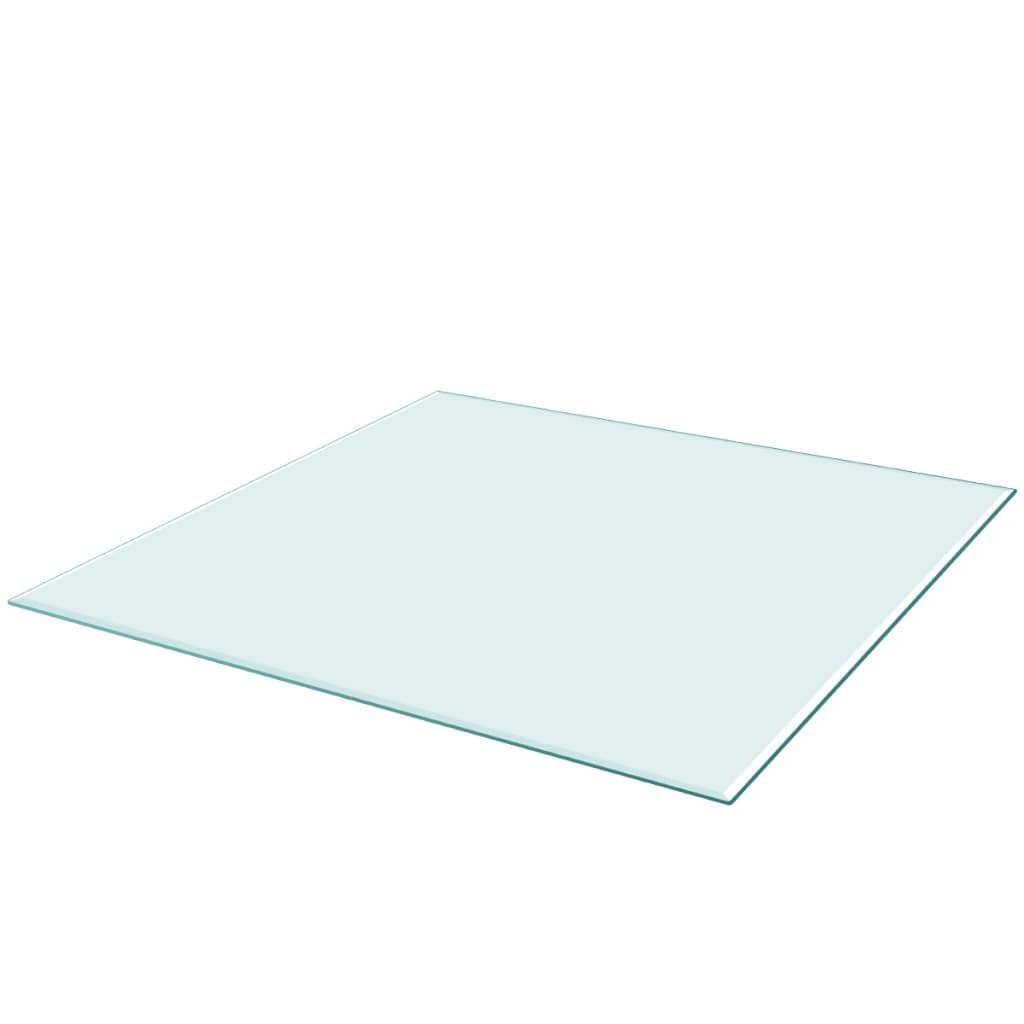 Tischplatte 700x700 (1 Transparent quadratisch Glas vidaXL aus Tischplatte mm gehärtetem St)
