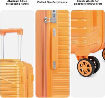 Sea choice Kofferset 3 Teiliges mit 8 Rädern, Polycarbonat-Hartschalen Spinner Trolley, 4 Rollen, mit TSA Zulassung, 4 Teiliges Set (S/M/L/XL) für Reisen