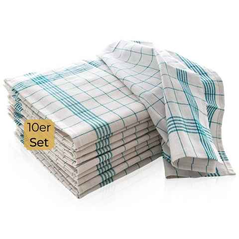 Hometex Premium Textiles Geschirrtuch Trockentuch, Allzweck-Tücher kariert 50x70 cm aus 100% Baumwolle, Premium-Qualität - Vielfältig einsetzbares 10er Set