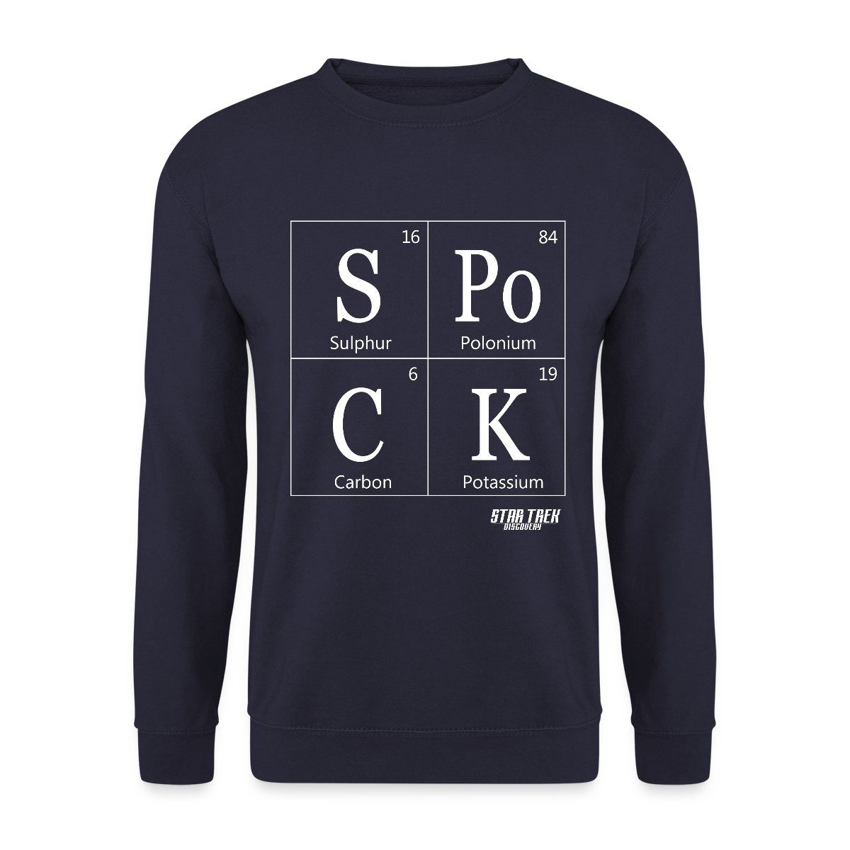 Sweatshirt Star Trek Discovery Spock Periodic Table Unisex Pullover