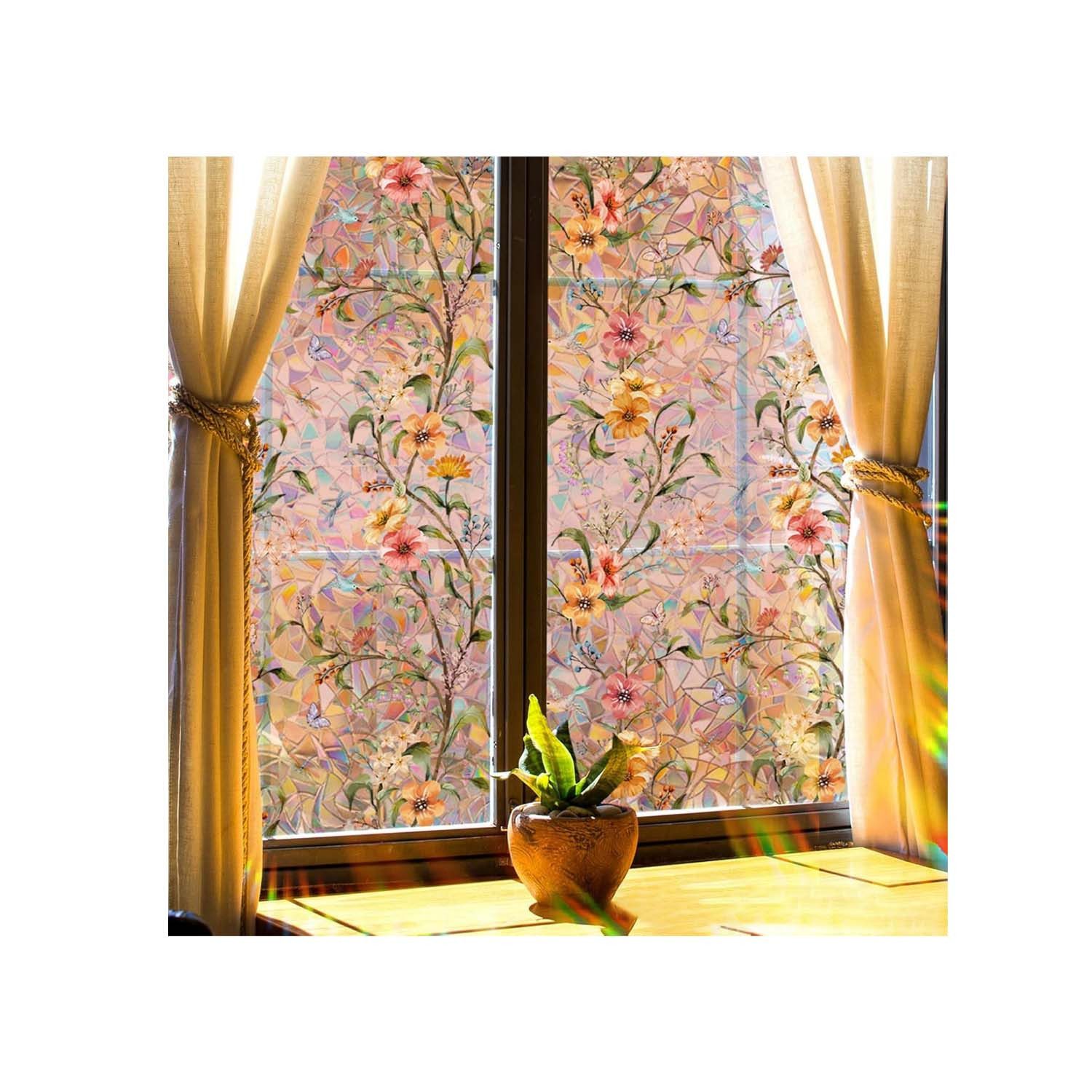Coonoor Fensterfolie Statisch Haftende Blumen Fensteraufkleber Blickdichte günstig online kaufen