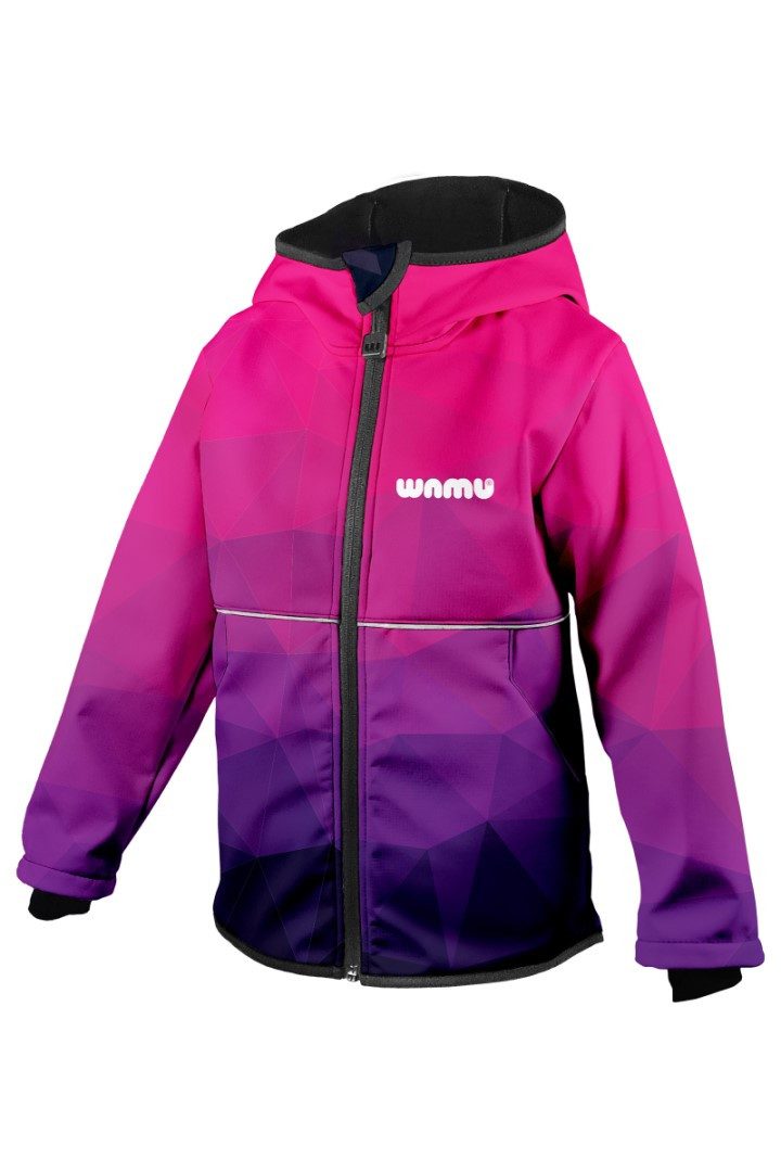 Softshelljacke Die WAMU Mosaic Softshelljacke Kinder Jacke mit Kapuze Gr. 98-128