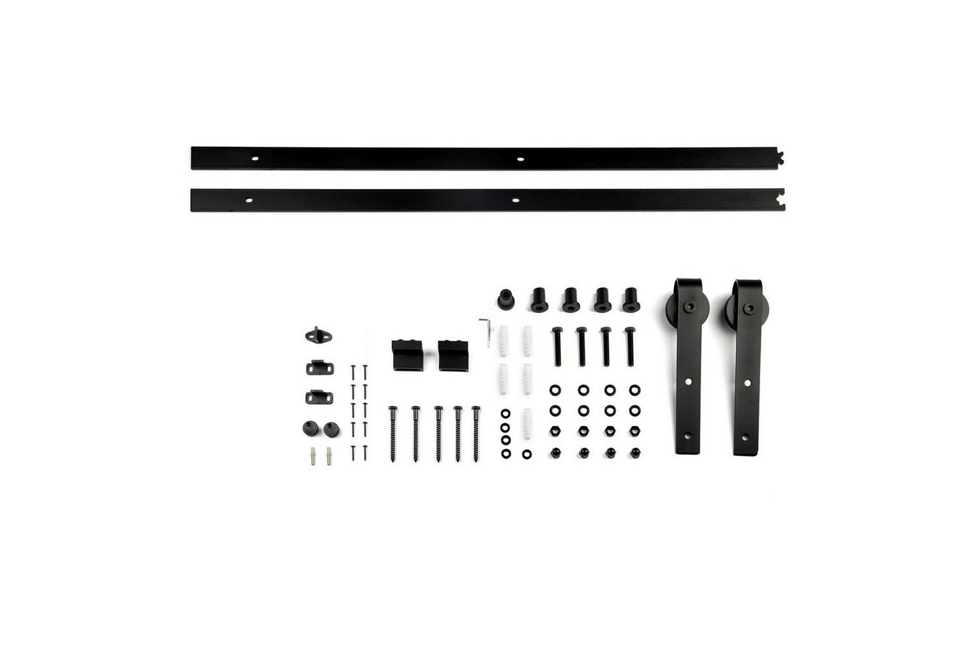Thumbnail - SO-TECH® Schiebetür Schiebetürbeschlag LOUNGE mit Soft-Close schwarz aus Stahl, belastbar bis 100 kg, Komplettset