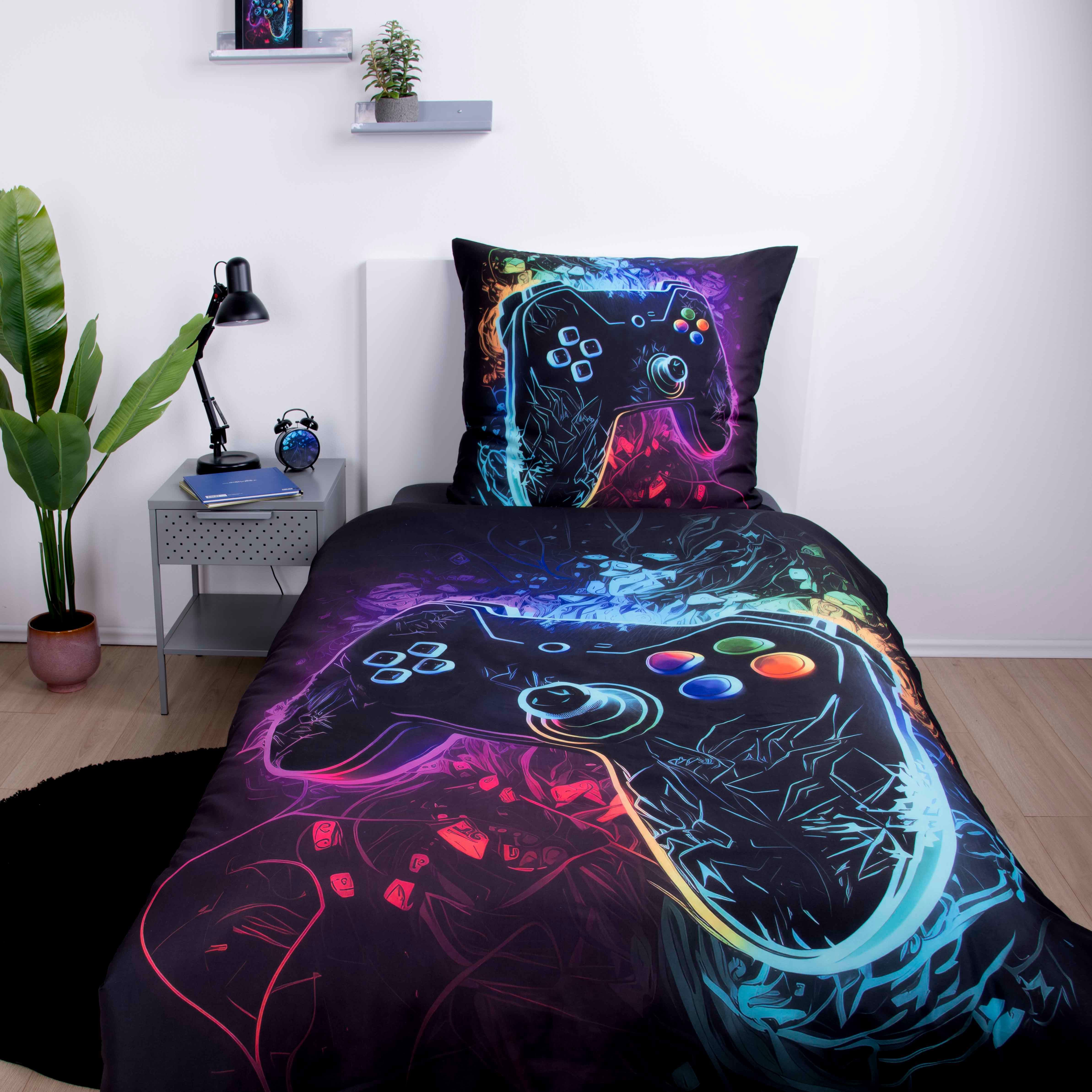 Herding Young Collection Bettwäsche Young Collection Gaming, Microfaser, 2 teilig, Wendebettwäsche