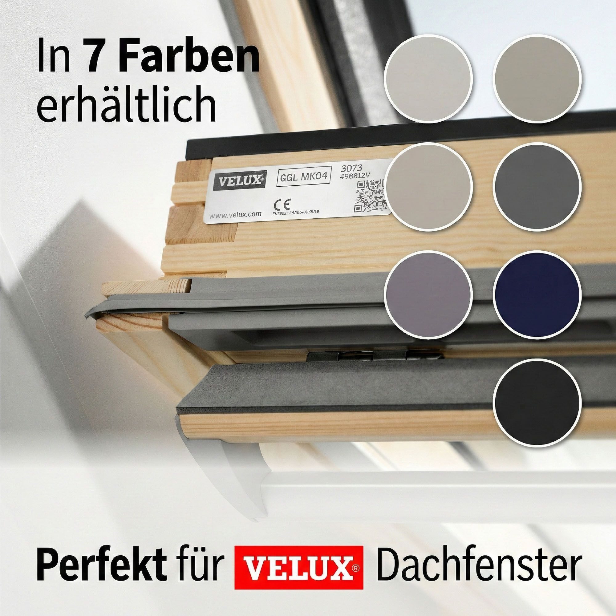 Dachfensterrollo Verdunklungsrollo Grau - Verdunklung - Kompatibel mit VELUX C02, Cocoon Home, verdunkelnd, Thermobeschichtet, Einfache Montage, 100% Verdunkelnd, Stufenlos