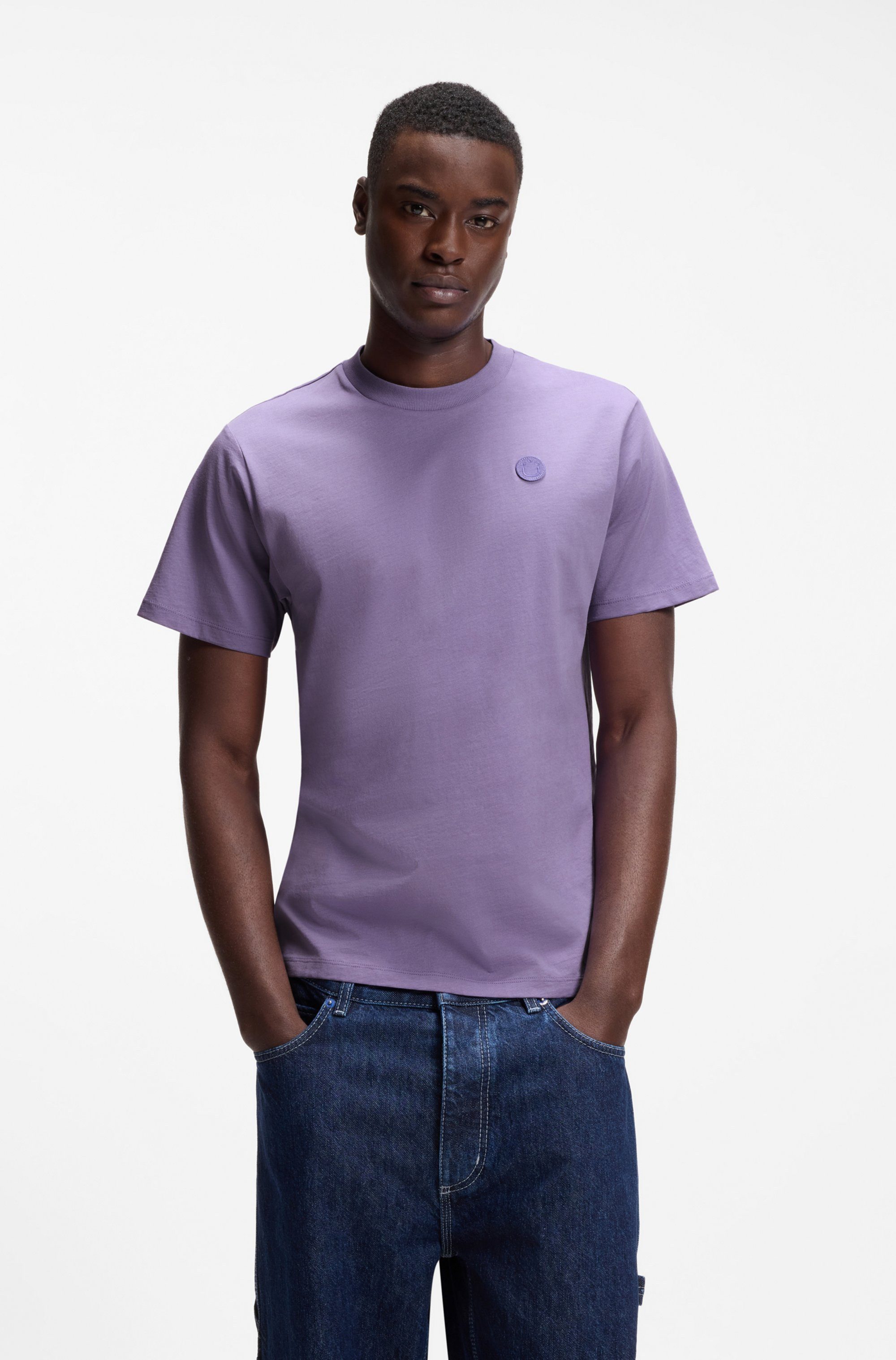 HUGO Blue T-Shirt Vintage Tee mit Logo-Badge günstig online kaufen