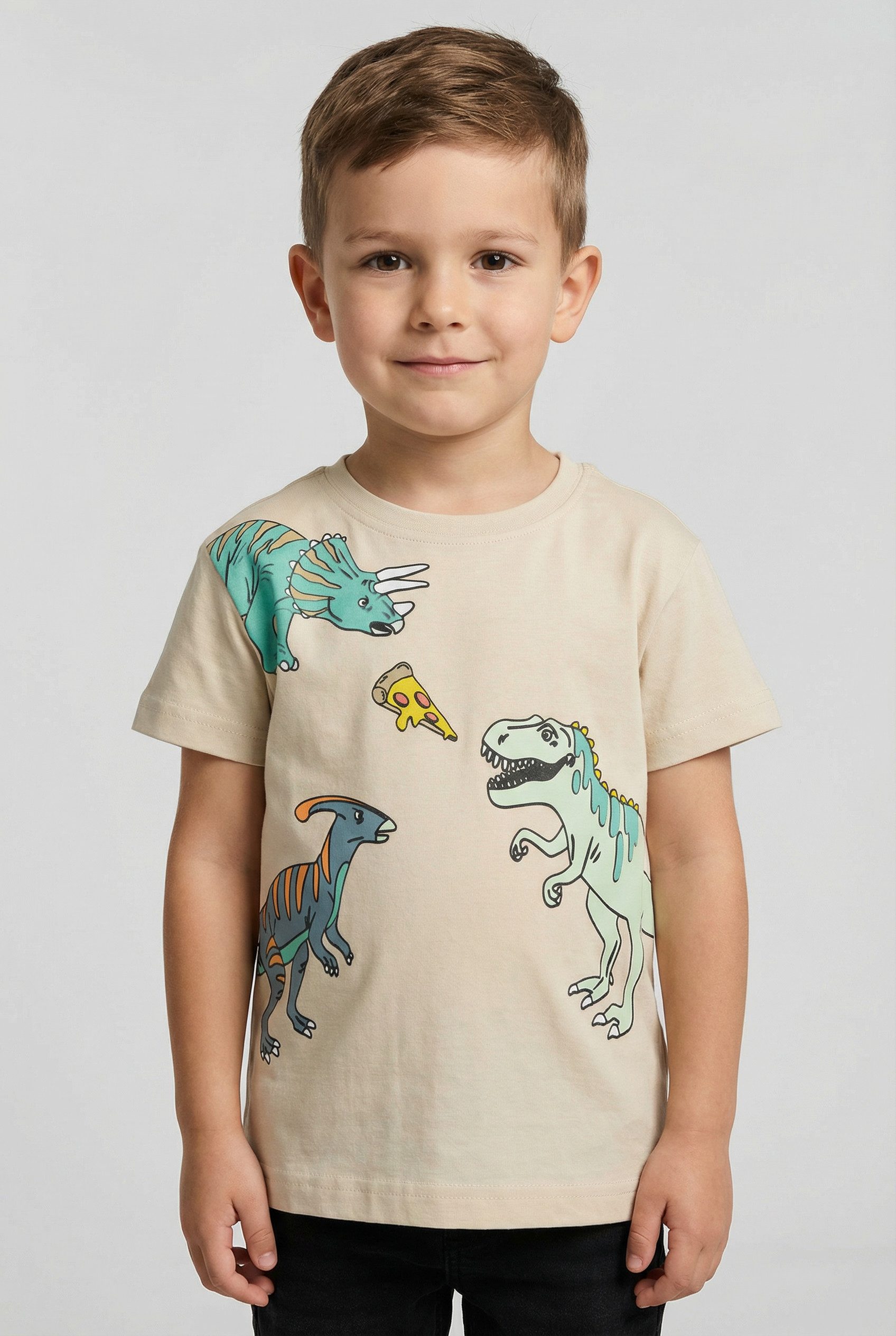 Blue Seven T-Shirt Basic-Passform, bedruckte Optik, Allover-Druck, aus reiner Baumwolle