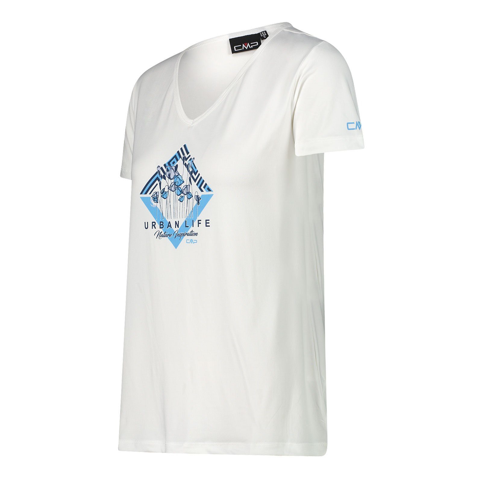 CMP / T-Shirt bianco mit 09XN cielo Aufdruck Kurzarmshirt