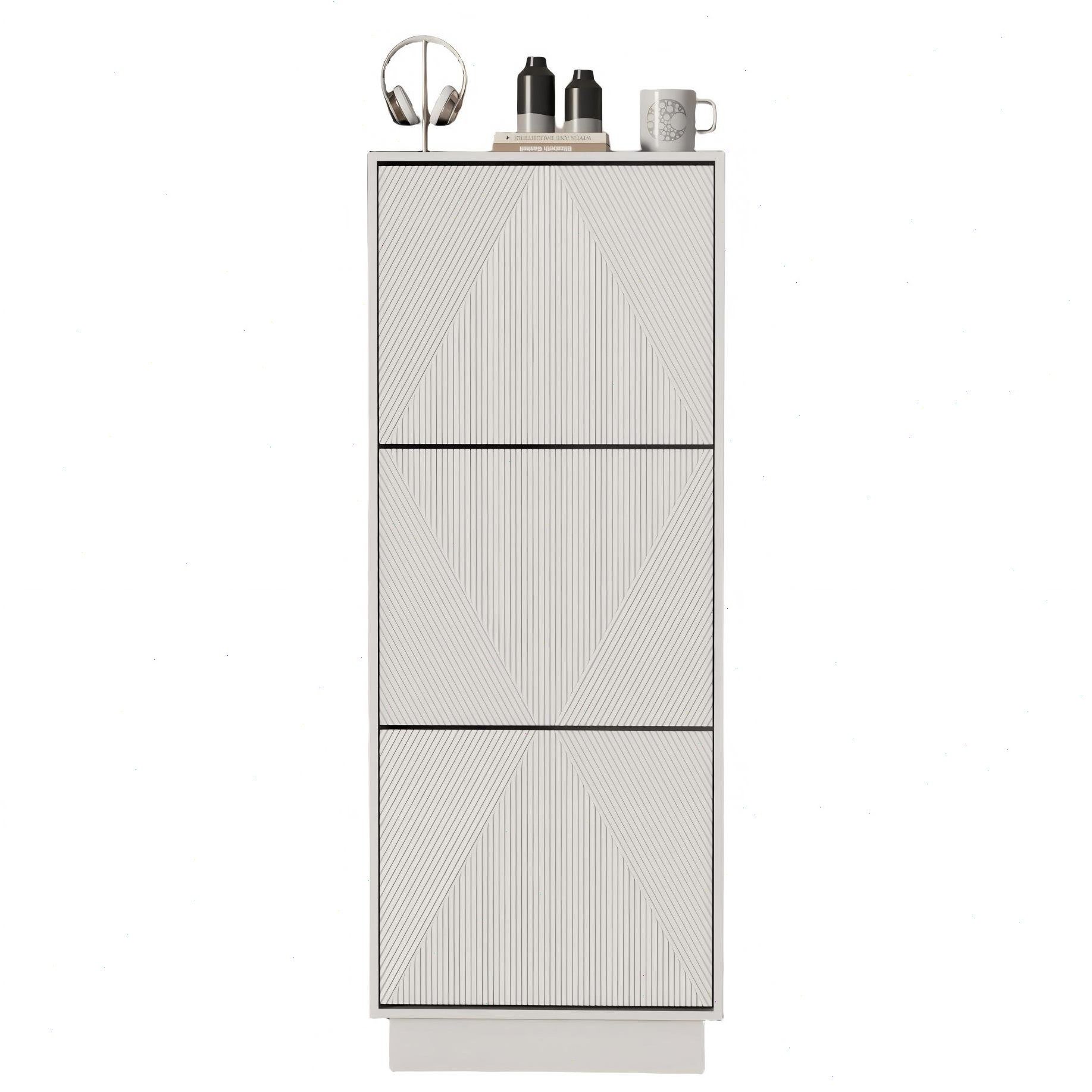 UEV Schuhschrank mit 3 Klappen Schuhregal hoch schmal (Schuhkommode,Anti-Ki günstig online kaufen