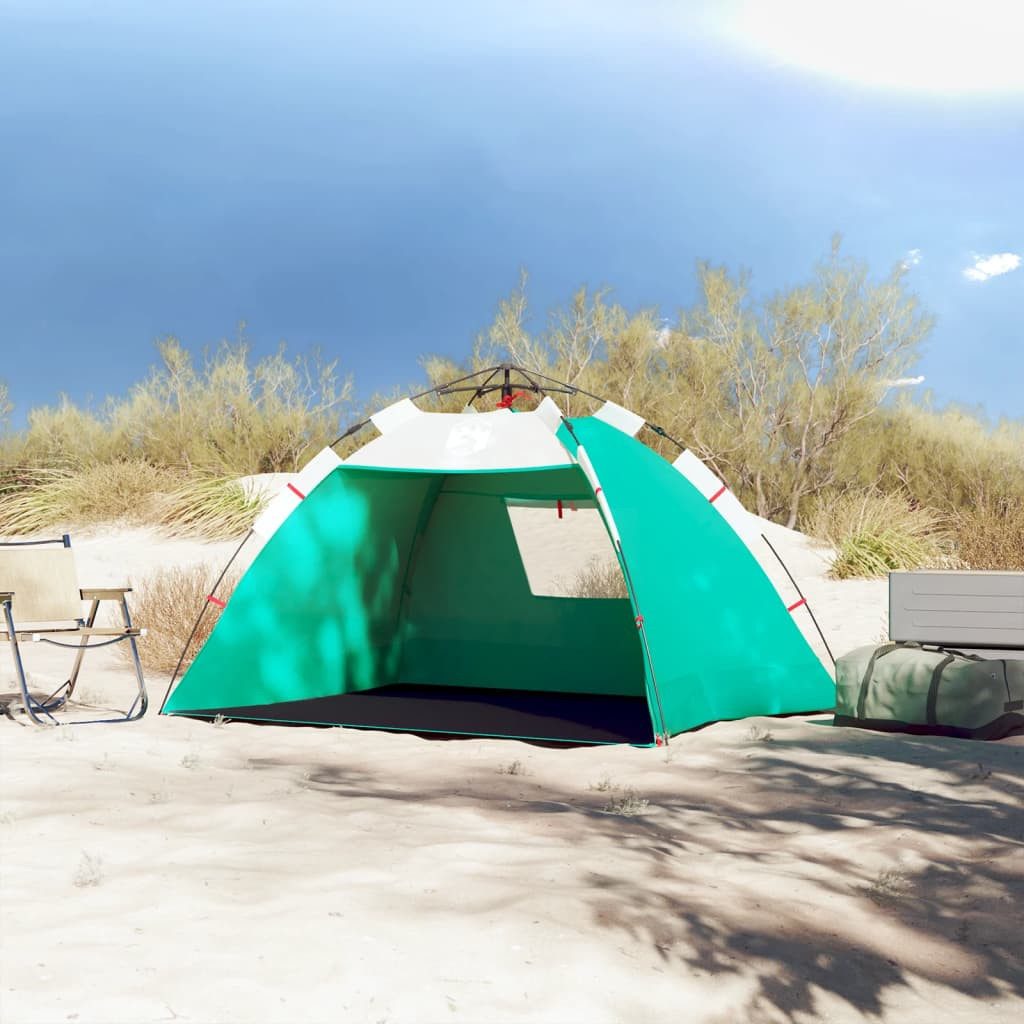 vidaXL Strandmuschel NA Strandmuschel Strandzelt Sonnenschut 2 Personen Seegrün Quick Relea
