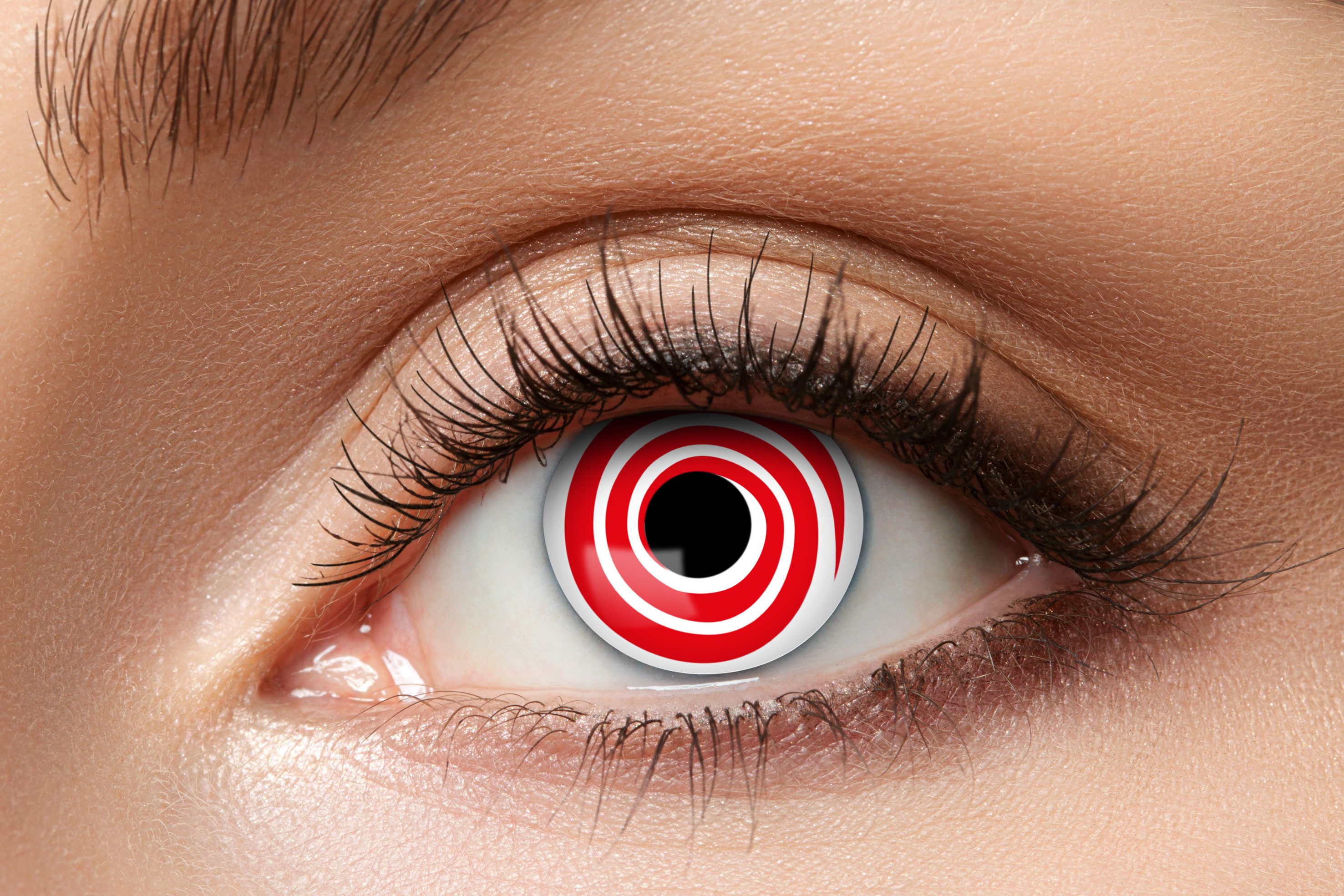 Party Factory Farblinsen Zoelibat Red Spiral Kontaktlinsen 12 Monate – Intensives Rot
