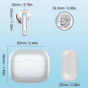 xinwld Kabellos Bluetooth 5.3 IP7 Wasserdicht Ohrhörer In-Ear-Kopfhörer (Innovative Features und modernes Design für eine einzigartige Erfahrung., mit 4 ENC Noise Cancelling Mic, Tiefer Bass Wireless Earbuds 40Std)