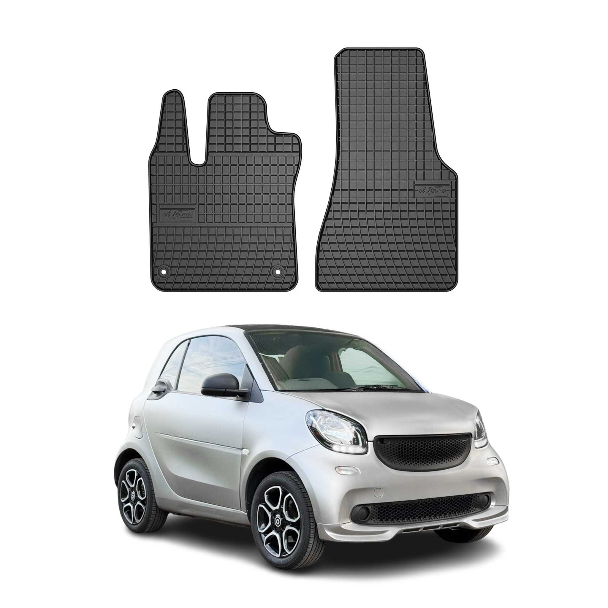 OMAC Auto-Fußmatten für Smart ForTwo 2014-2020 Gummimatten (2 St), für Smart ForTwo 2014-2020 Smart ForTwo 2014-2020, Antirutsch,Wasserfest,Einfache Installation