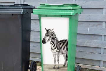 MuchoWow Wandsticker Zebra - Mädchen - Tiere - Kinder - Jungen (1 St), Mülleimer-aufkleber, Mülltonne, Sticker, Container, Abfalbehälter