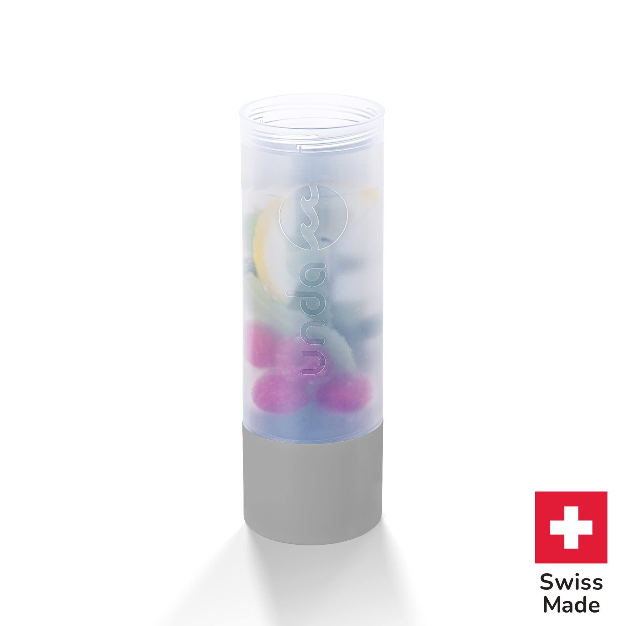 UNDA Trinkflasche All In One Multifunktionsflasche: Trinkflasche mit großem Becher, 550 ml - 3 Funktionen in einer Flasche, BPA-frei