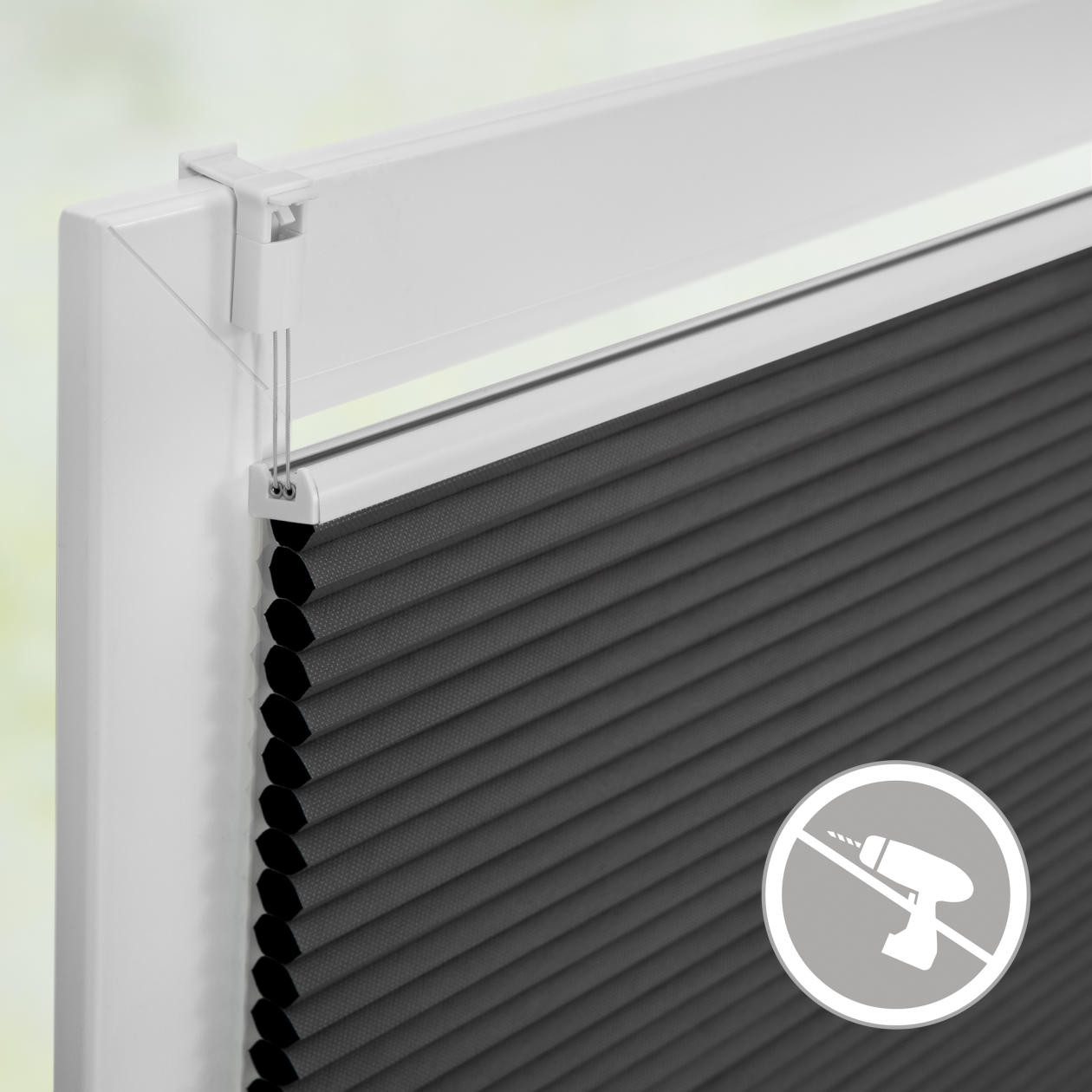 LICHTBLICK ORIGINAL Wabenplissee Thermo-Plissee Klemmfix ohne Bohren, Verdunkelung, verspannt, verdunkelnd, ohne Bohren, verspannt, Klemmfix, energiesparend, Thermo-beschichtet