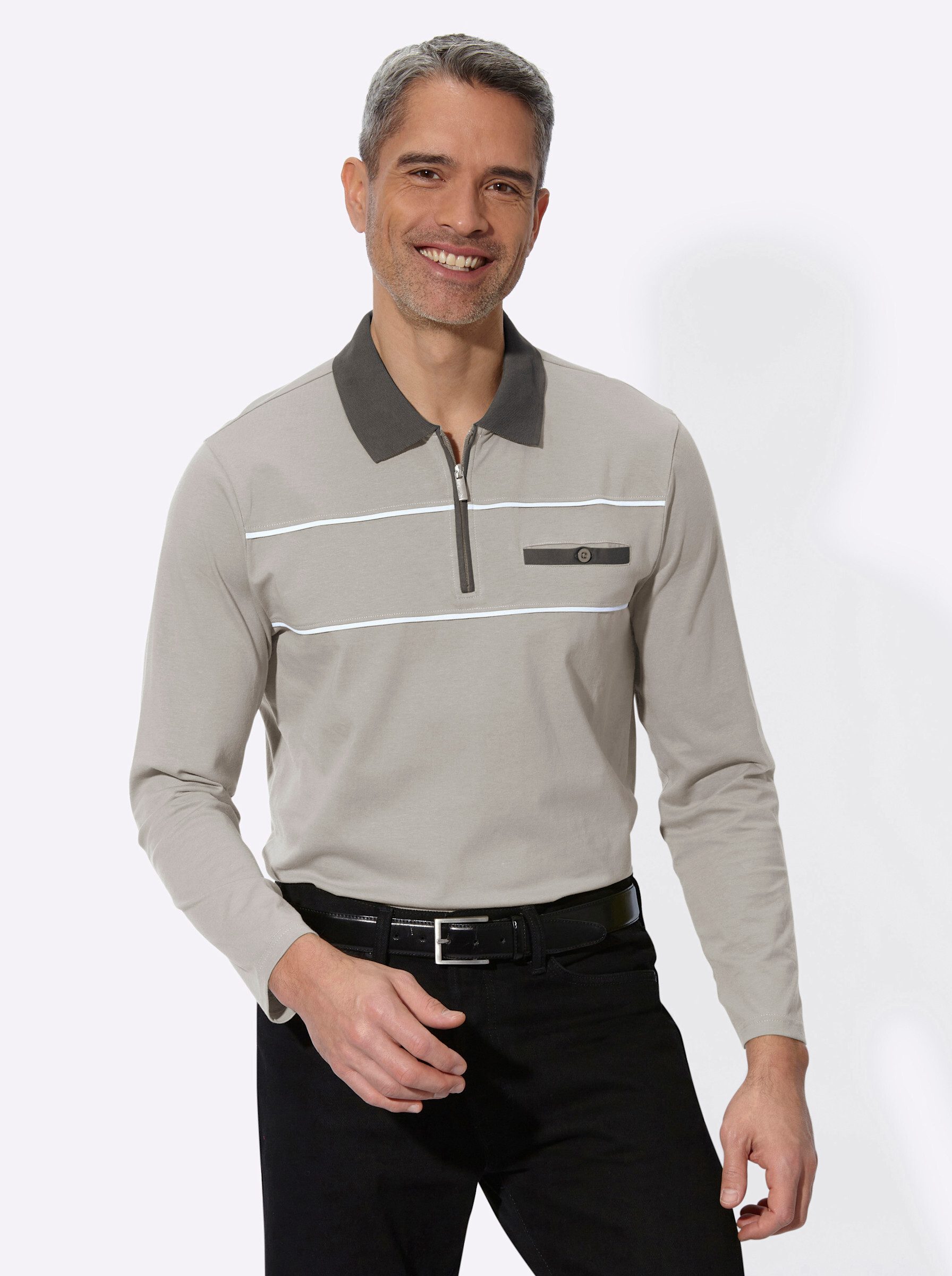 Sieh an! T-Shirt Langarm-Poloshirt Langarm
