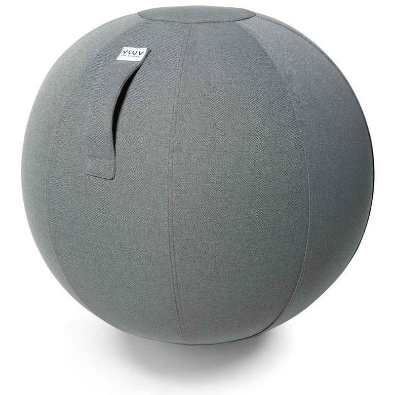 VLUV Sitzball »BOL SOVA Stoff Sitzball 60-65cm, ergonomisches Sitzmöbel, atmungsaktiv und langlebig, mit Tragegriff und Bodenring, inkl. Handpumpe, Farbe: Ash (Mittelgrau)«
