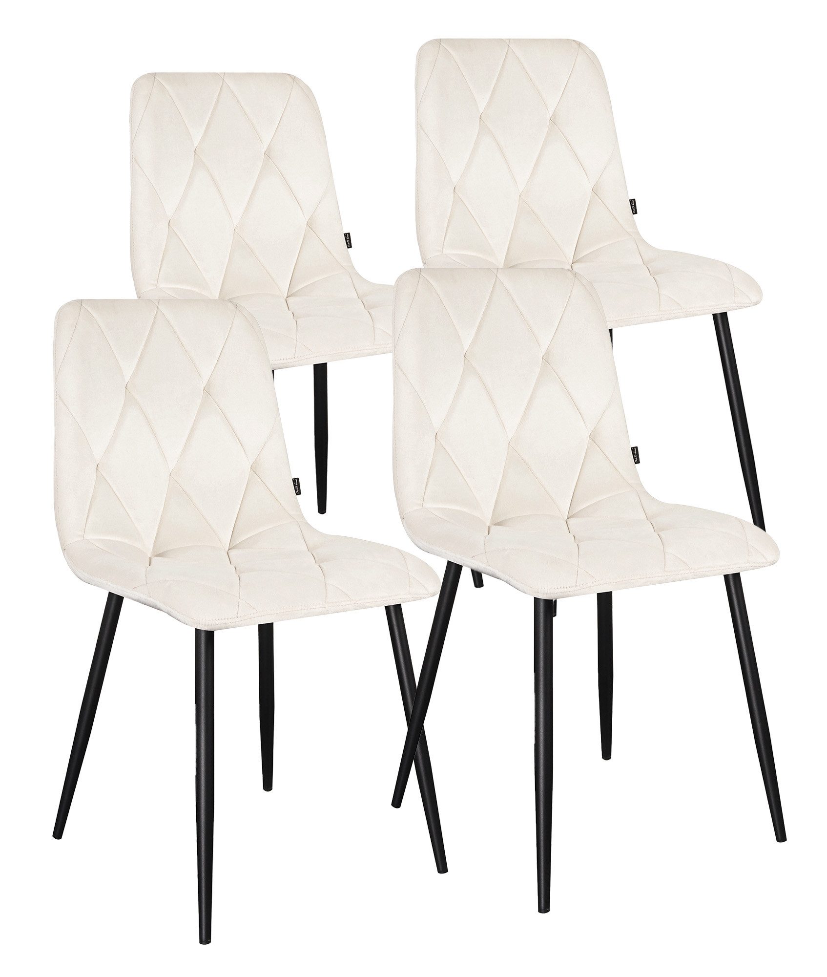 B&D home 4-Fußstuhl VICKA (Set, 4 St), Polsterstuhl aus Samt für Esszimmer und Küche